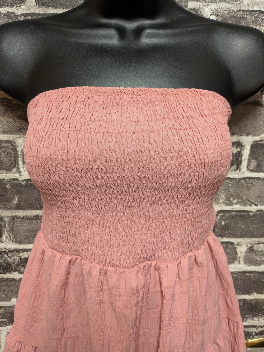 SHEIN Strapless Tiered Dress in Dusty Pink - Picture 3 of 6